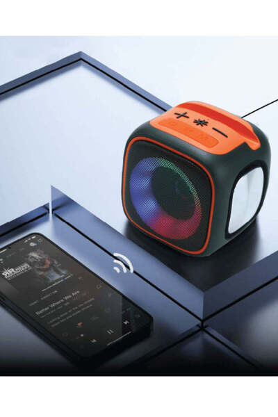 Generis Portable Wireless Cube Speaker with LED Lighting and Super Bass