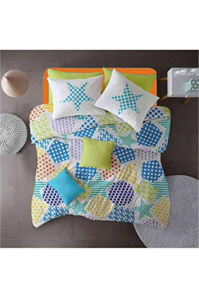 Dormisete DHome Renforce Cotton Bed Set 240x260 Sheet + 200x220 Duvet Cover + 2 Pillowcases 50x70 Playground