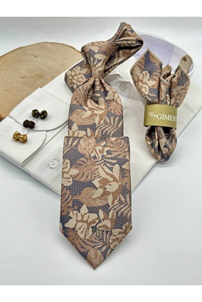 Gutiero ربطة عنق كلاسيكية منقوشة باللون البيج