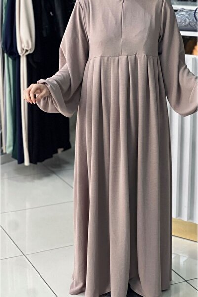 HANİQUE Mink - Ayrobin Dress - Garment Ferace - Hajj Umrah Dress - Pleated Dr...