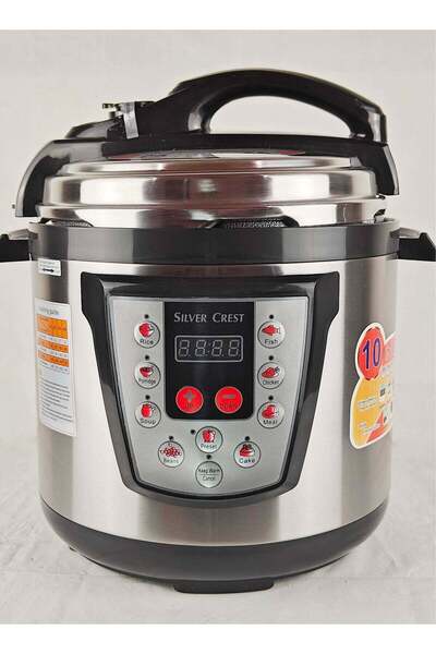 TheMohrim قدر ضغط كهربائي من سيلفر كريست - وظيفة الحفاظ على الدفء، سعة 6 لتر