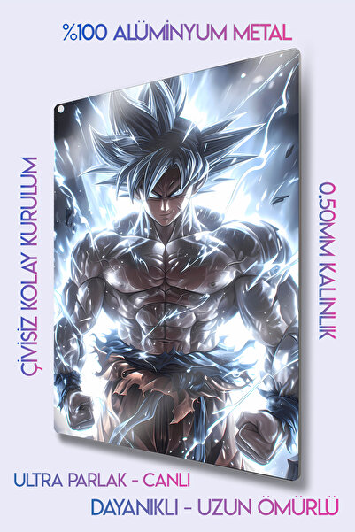 DekorHane Son Goku Metal Painting, Dragon Ball Z Wall Decor, Anime Art, Modern Home Office Gift