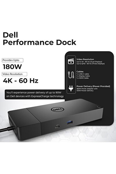 Dell Waves-Digital WD19S Docking Station Dual Monitor Bundle - 180W
