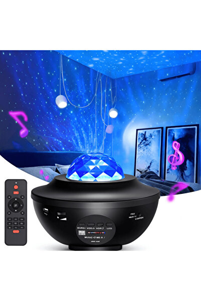 OferteTop Star Light Projector With 14 Colors, Music Via Bluetooth And Remote Control