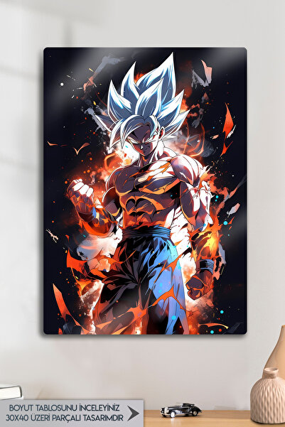 DekorHane Son Goku Metal Painting, Dragon Ball Z Wall Decor, Anime Art, Modern Home Office Gift