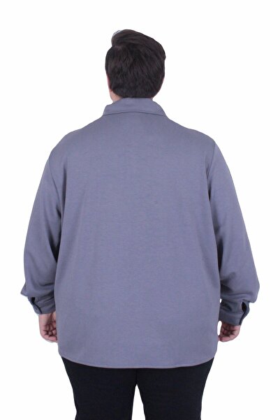 MocGrande Men's Plus Size Long Sleeve Shirt 25727 Fume