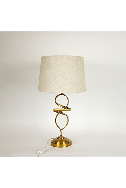 EUROLAMP lampă de masă metalică H60 cm auriu-ecru