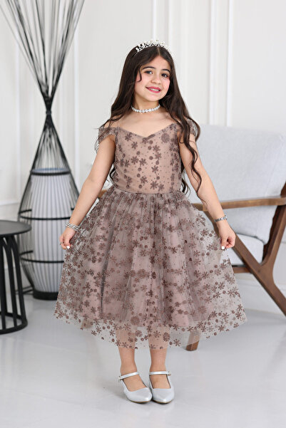modern designer Girls' evening dress with shoulder straps