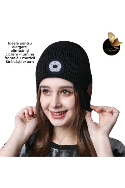 AURALIV Smart Beanie with Rechargeable LED & Integrated Bluetooth Headphones, Unisex