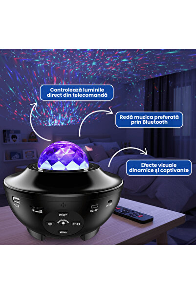 OferteTop Star Light Projector With 14 Colors, Music Via Bluetooth And Remote Control