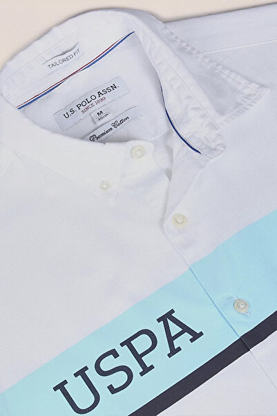 U.S. Polo Assn. Mens Brand Printed Dobby Shirt