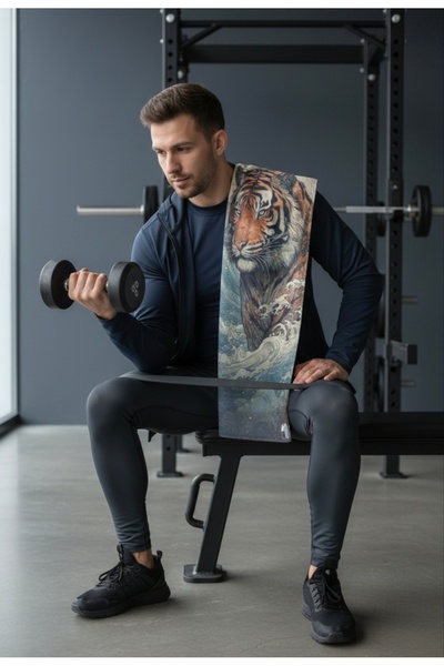 ENDAMIM Sports Towel Special Printed Microfiber Cotton Mixed 35X90Cm