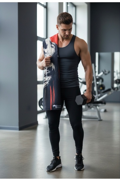 ENDAMIM Sports Towel Special Printed Microfiber Cotton Mixed 35X90Cm