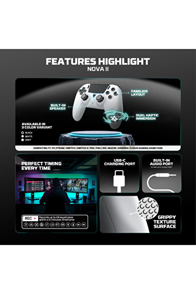 AL3B Fantech Nova Pro Controller with customizable back buttons, magnetic shifters, and responsive buttons for PC/PS3/PS4