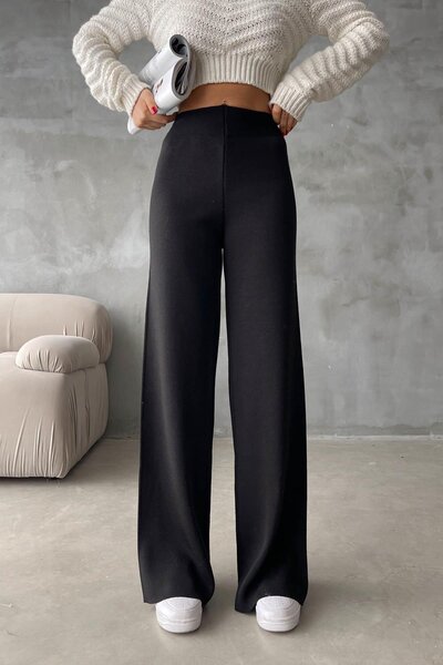 BELLA VESTA ATİELER Limited Edition Cream Color Premium Yarn Knitwear Knit Pants