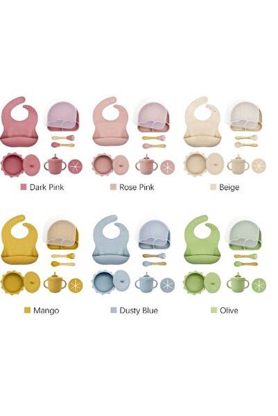 Pitikot Set Diversificare din Silicon pentru Bebeluși Pitikot, Farfurie, Bol, Cană cu Pai și Tacâmuri