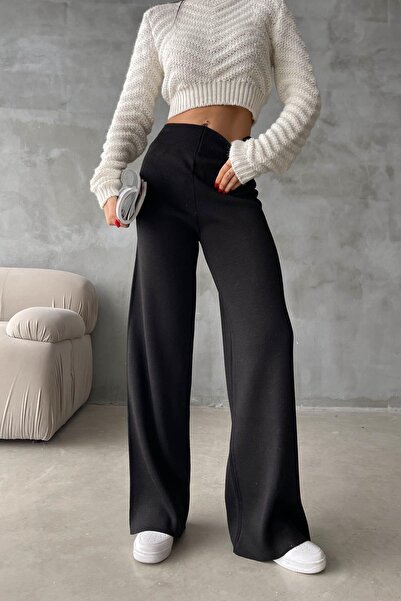 BELLA VESTA ATİELER Limited Edition Cream Color Premium Yarn Knitwear Knit Pants
