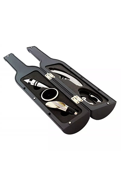 Gonga Set of 6 wine accessories, wine bottle model, Gonga® Black
