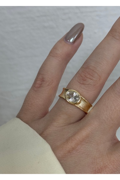 KİLİGİSTANBUL Ni̇ki̇ta Stone Retro Ring (Size Adjustable)