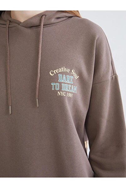 LC Waikiki με τύπωμα oversized Γυναικεία χοντρή κουκούλα (W5)