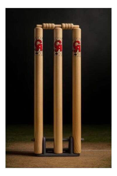 Generic CA Wooden Cricket Stumps with Heavy-Duty Base