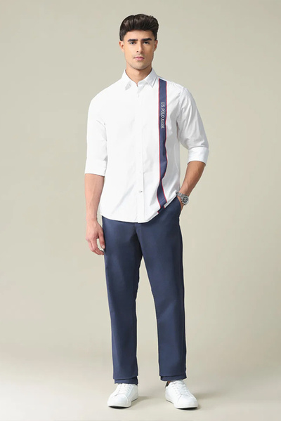 U.S. Polo Assn. Mens Vertical Striped Tailored Fit Cotton Shirt