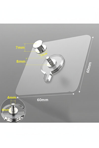 BURUCRAFT Ultra Güçlü Yapışkanlı Duvar Askısı Vantuzlu Şeffaf Çok Amaçlı Askı...