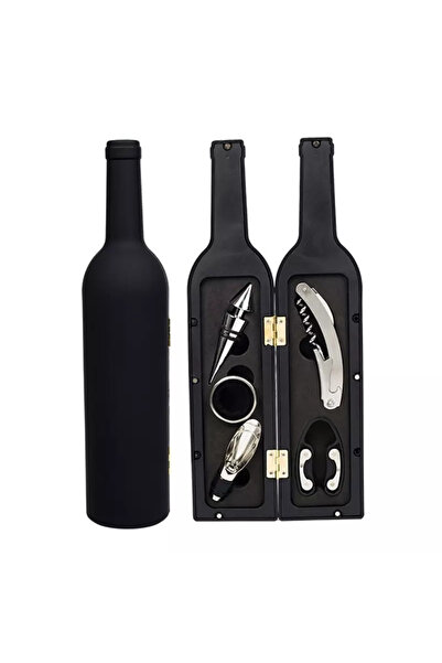 Gonga Set of 6 wine accessories, wine bottle model, Gonga® Black