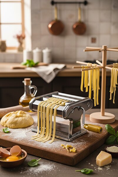 VANCKEY Erişte Makarna Hamur Kesme Mantı Açma Makinesi 150mm 3 Fonksiyonlu Pa...