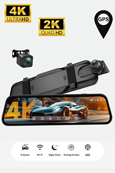 X-All داش كام مرايا سيارة امامية مزودة بكاميرا امامية وخلفية بدقة 4K