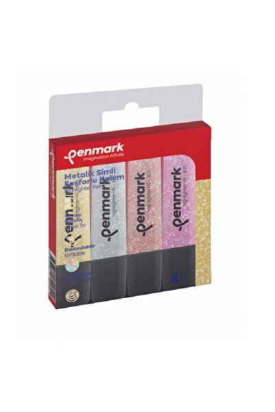 penmark Fosforlu Kalem Seti 4’lü Karışık Renk Simli