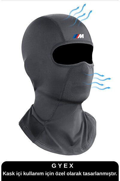 GYES Siyah M Baskılı Balaklava Spor Motor Kask Maskesi Buff Koruyucu Kar Yüz Maske