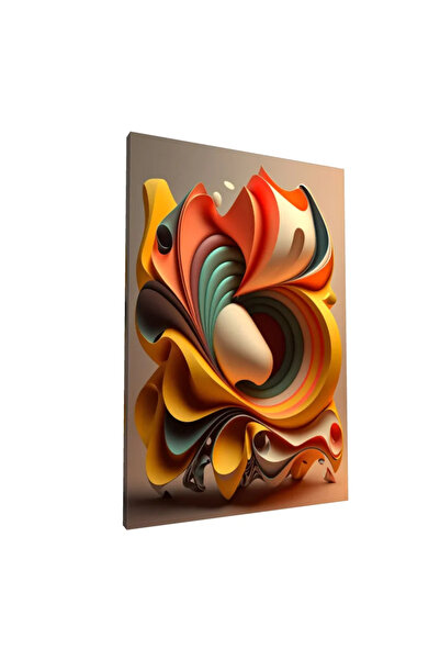 PozaTablou Pictură pe pânză: Forme curbate în tonuri calde 70x100 cm