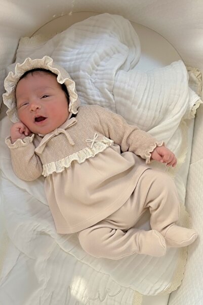 Cherub Baby Knitwear Ruffled 5-Piece Set Baby Girl Newborn 5-Piece Hospital R...