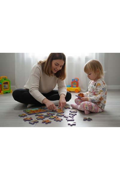 Tinyup 9 Pieces 4 Parts Snap-On Eva Puzzle, Safari