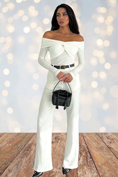 Moda Amore Γυναικεία μπλούζα με λαιμόκοψη και ελαστικό ύφασμα 10125