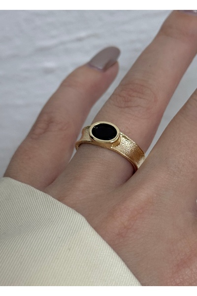 KİLİGİSTANBUL Ni̇ki̇ta Stone Retro Ring (Size Adjustable)