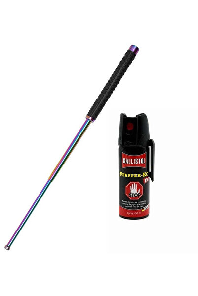 Ems Self-Defense Kit consisting of a 64 cm professional telescopic baton in 3 segments and 50 ML Bali KO Spray