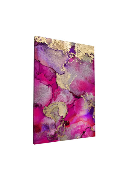 PozaTablou Pictură pe pânză: Abstracție în nuanțe de fuchsia și auriu 20x30 cm