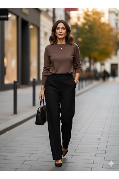 Miss BuBu Collection Kadın Uzun Kollu Bisiklet Yaka Triko