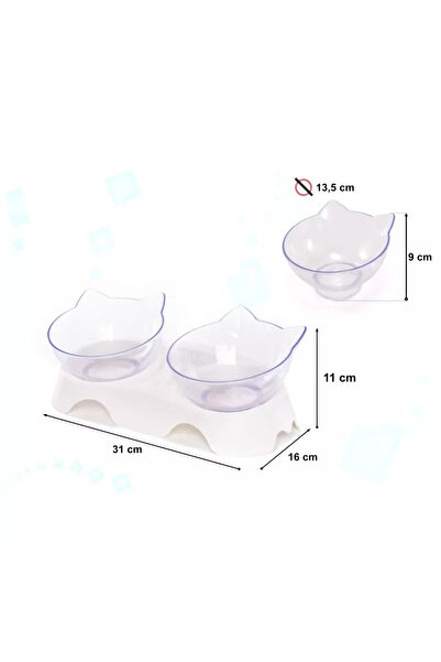 Gonga Double pet bowl, transparent, Gonga® Transparent