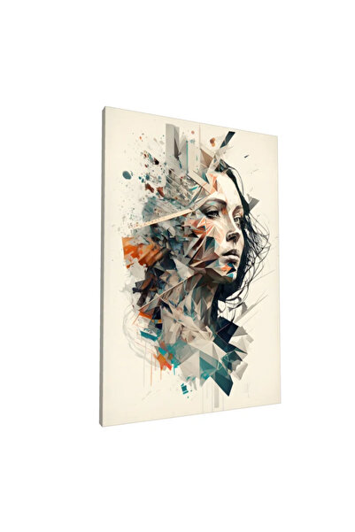 PozaTablou Pictură pe pânză: Portret abstract în tonuri geometrice 80x120 cm