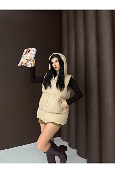 Lirviya Women Hooded Coats Vest