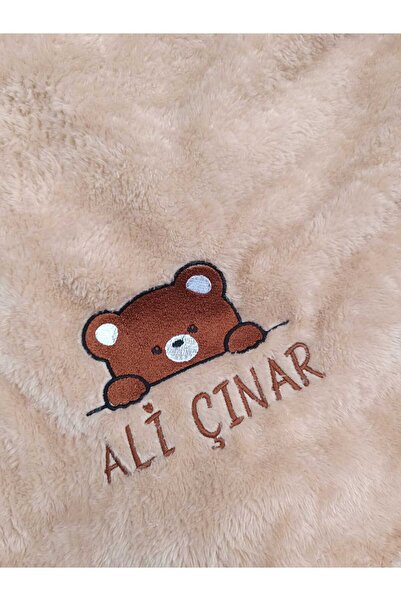 lucky baby Welsoft Bebek Battaniyesi Nakışlı İsimli Çocuk Battaniyesi 100x85 cm