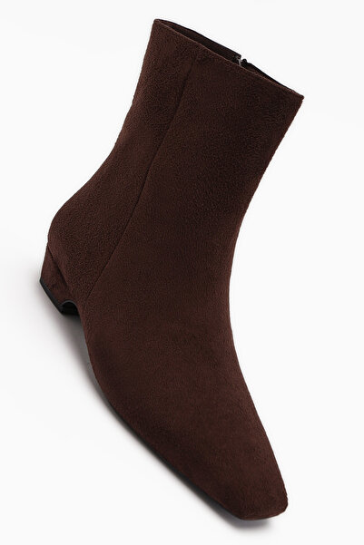 Limoya Γυναικείες μπότες Grace Brown Suede με κοντό τακούνι και αμβλύ μύτη