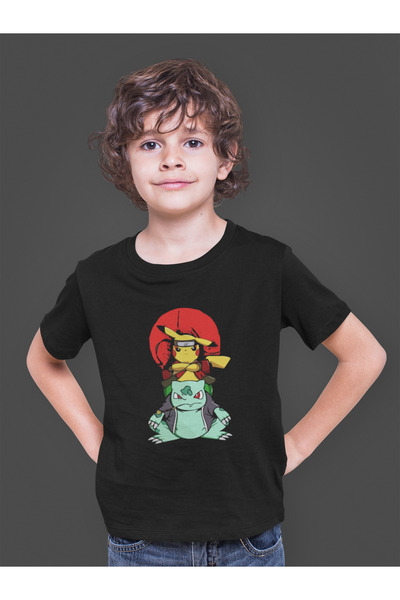 Bumeta تي شيرت ناروتو بيكاتشو بالبازار بولباسور أنيمي نينجا غاضب ياباني للأطفال