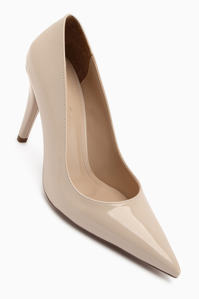 Limoya Nancy Ecru Patent Leather Women's High Heel Shoes Stiletto