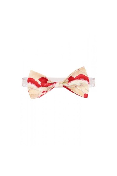 Atelier Anca Socolovschi Father and son set, cream bow ties with Santa Claus print