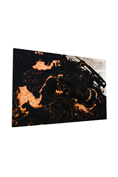 PozaTablou Pictură pe pânză: Vârtejuri aurii pe fundal negru (2) 100x70 cm