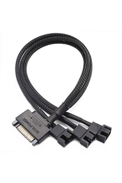 BK Teknoloji 15 Pin SATA to 3 x 3Pin-4Pin PMW 12V PC Kasa Fanı Güç Adaptör Ka...